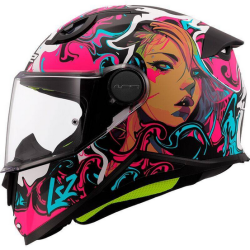 Kask motocyklowy dziecięcy LS2 FF812 Kid Cyberg Matt Purple Cyan